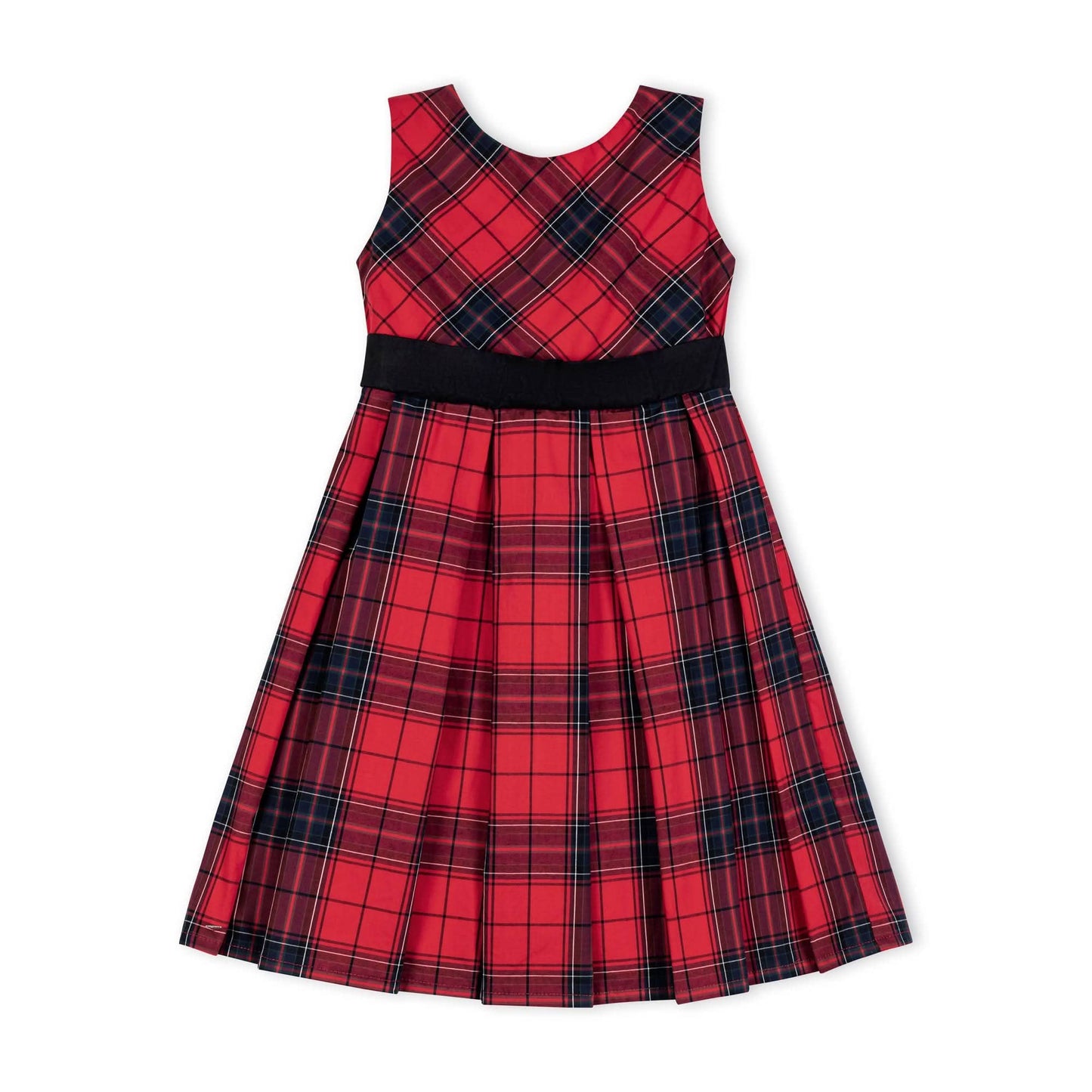 Organic Pleated Red Plaid Dress