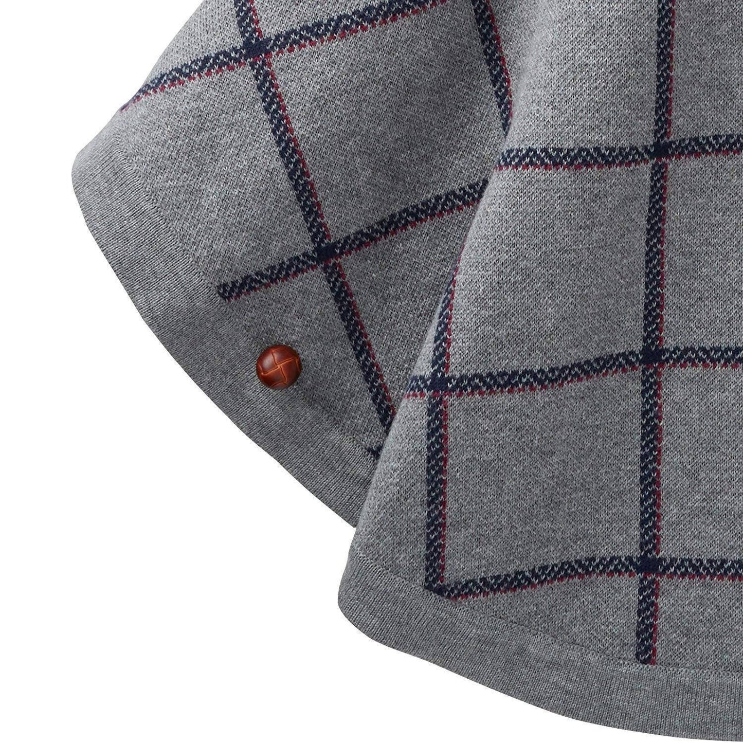 Gray Windowpane Sweater Cape