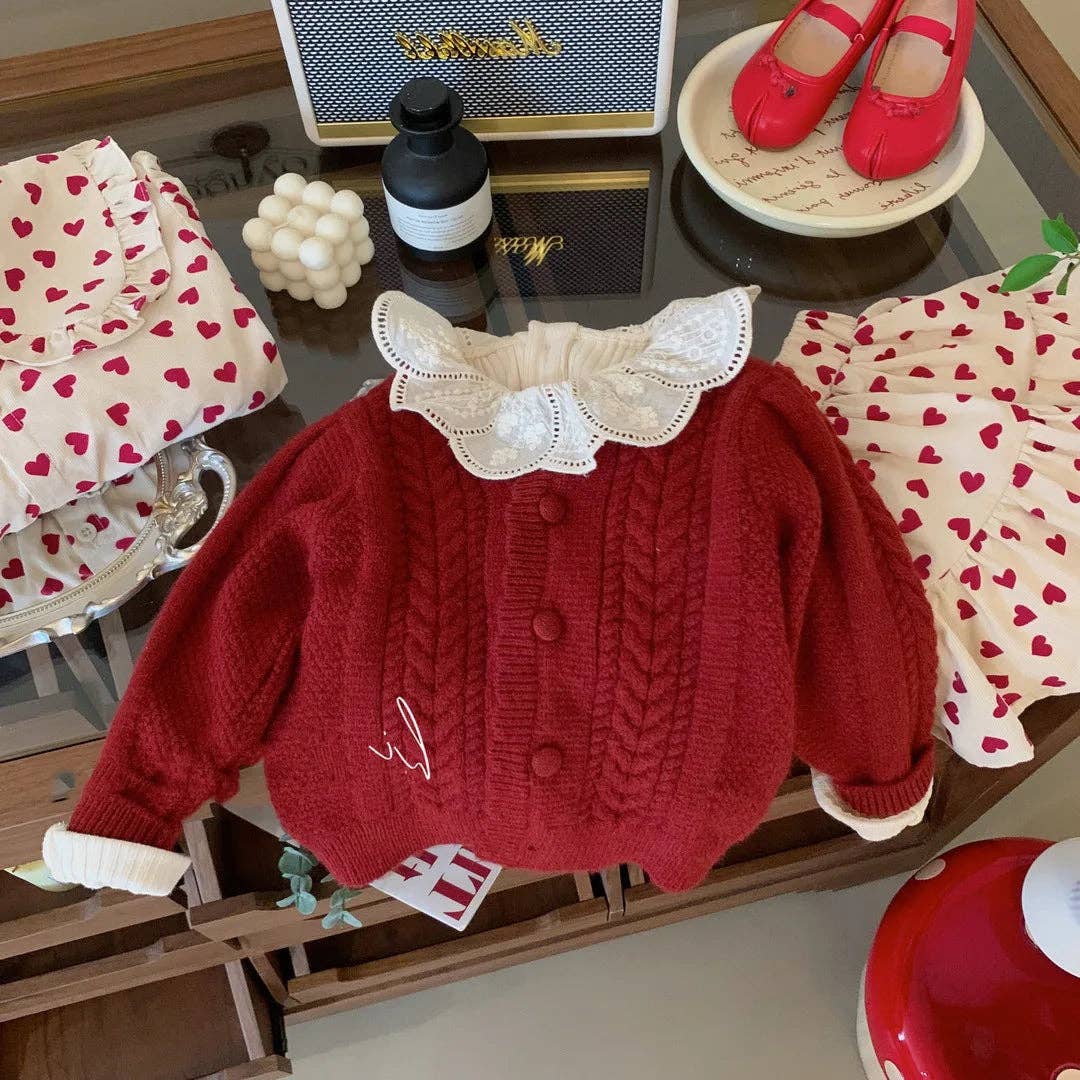 Red Cardigan Sweater