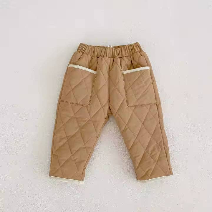 Khaki Puffer Quilt Pants