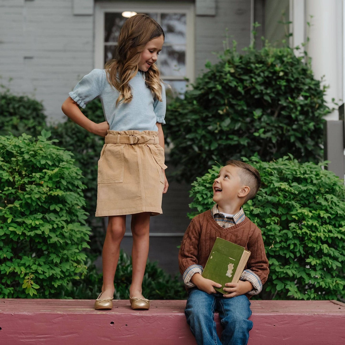 Organic Corduroy Khaki Skirt