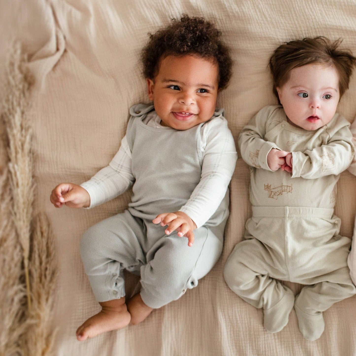 Hazy Plaid Bodysuit & Jumper Set