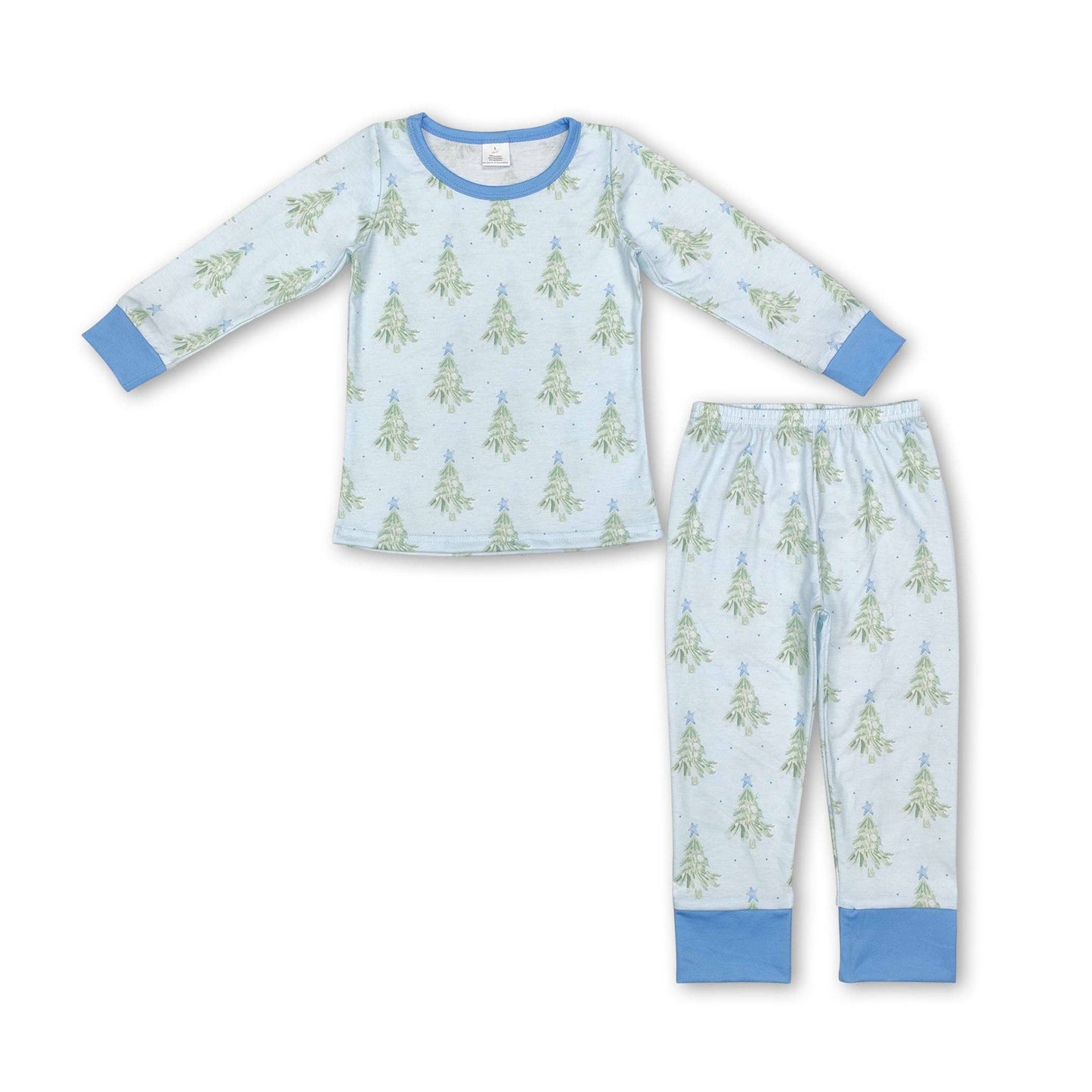 Light Blue Christmas Tree Pajamas
