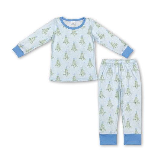 Light Blue Christmas Tree Pajamas