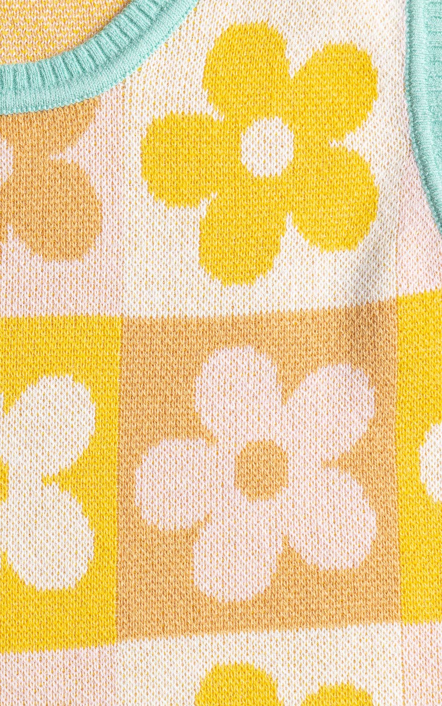 Daisy Color Block Sweater Vest
