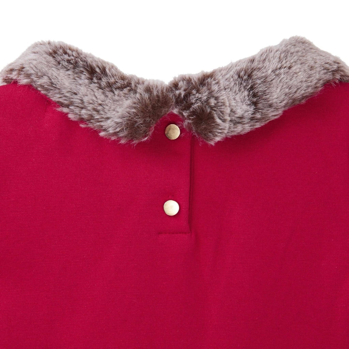 Red Fit & Flare Ponte Dress with Faux Fur