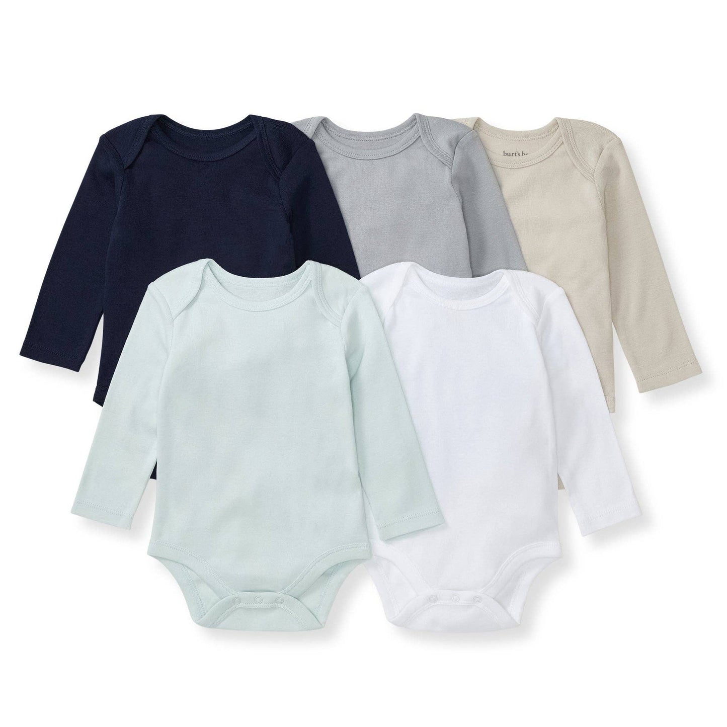 Solid Organic Cotton Long Sleeve Baby Bodysuits