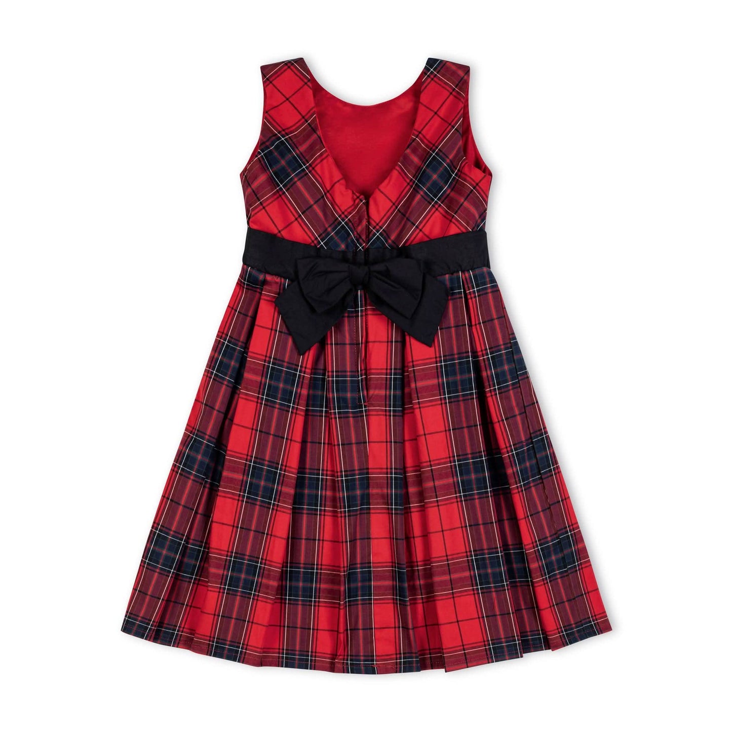 Organic Pleated Red Plaid Dress