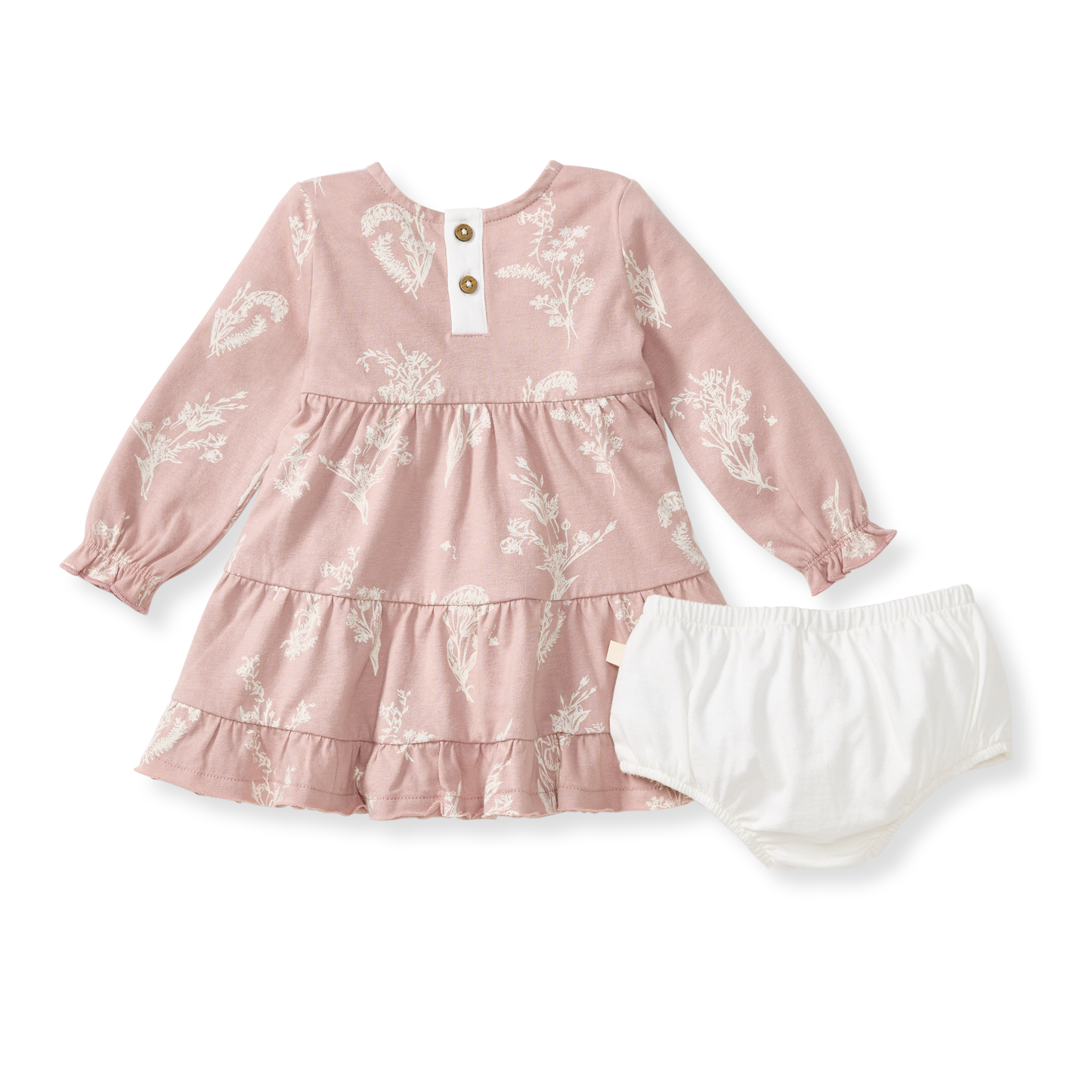 Organic Rose Wild Flower Dress & Diaper Cover