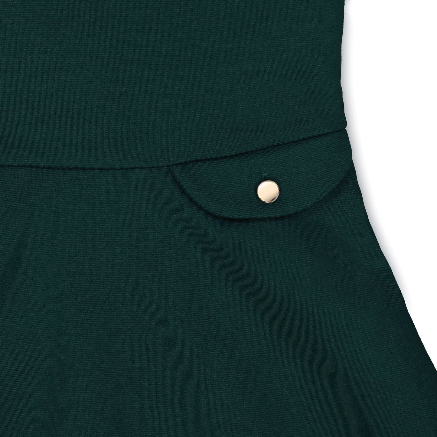 Green Fit & Flare Ponte Dress with Faux Fur