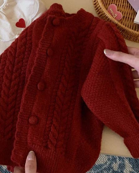 Red Cardigan Sweater