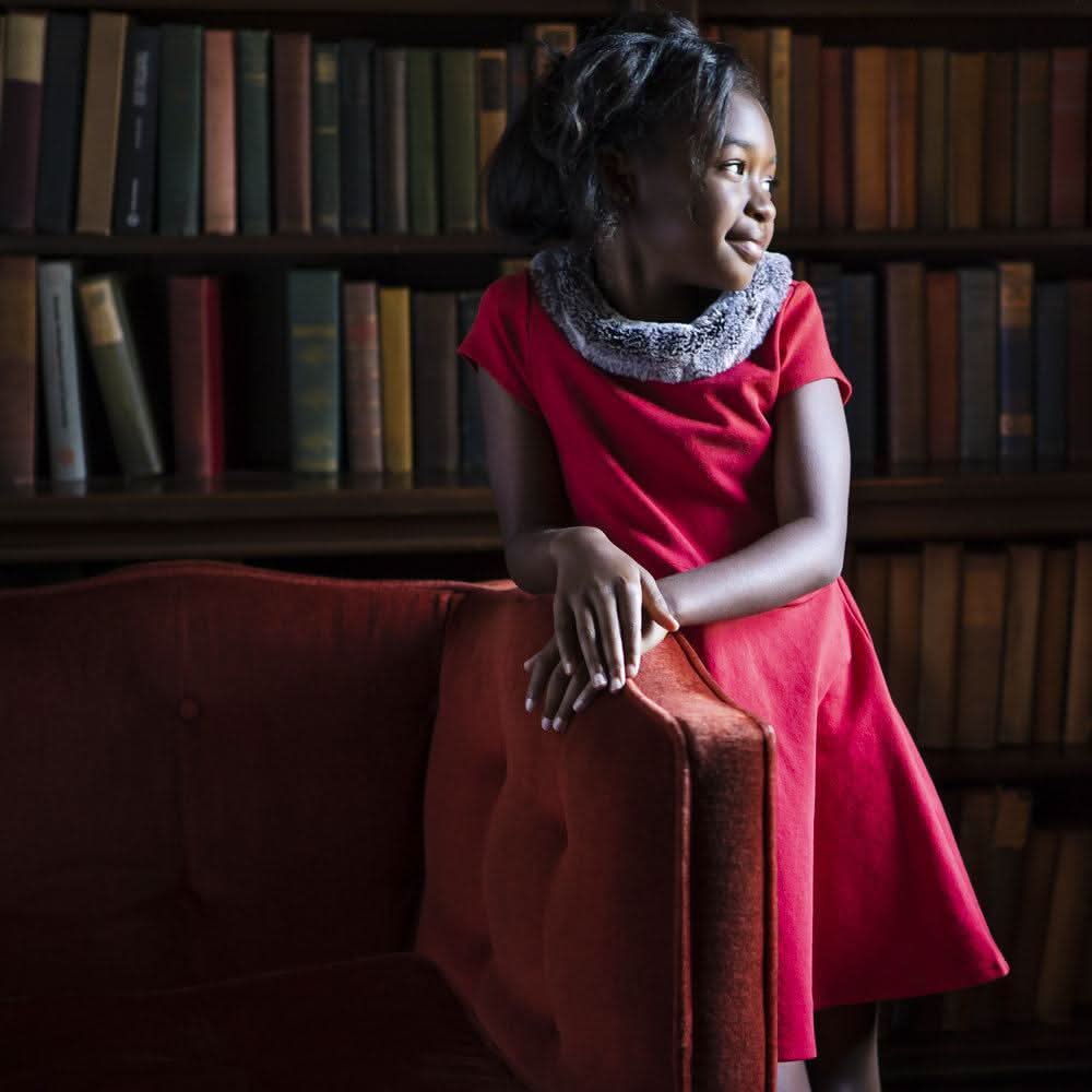 Red Fit & Flare Ponte Dress with Faux Fur