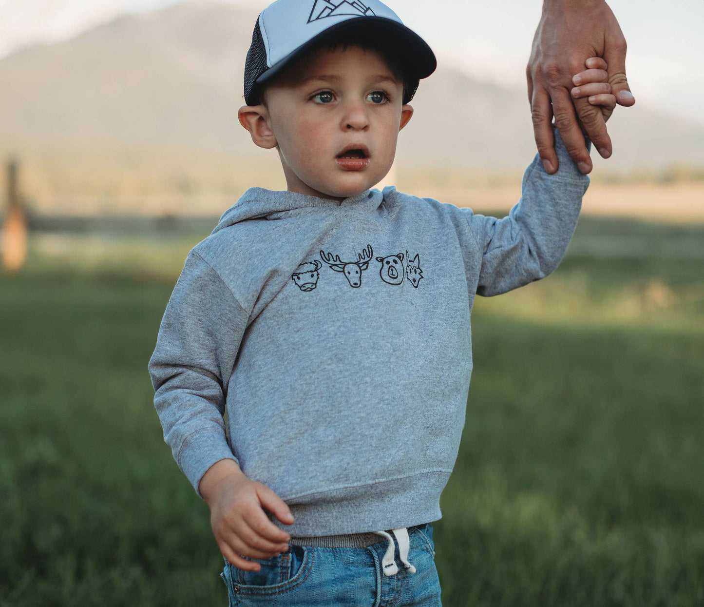 Grey "Don't Hassle Me. I'm Local" Woodland Creatures Hoodie