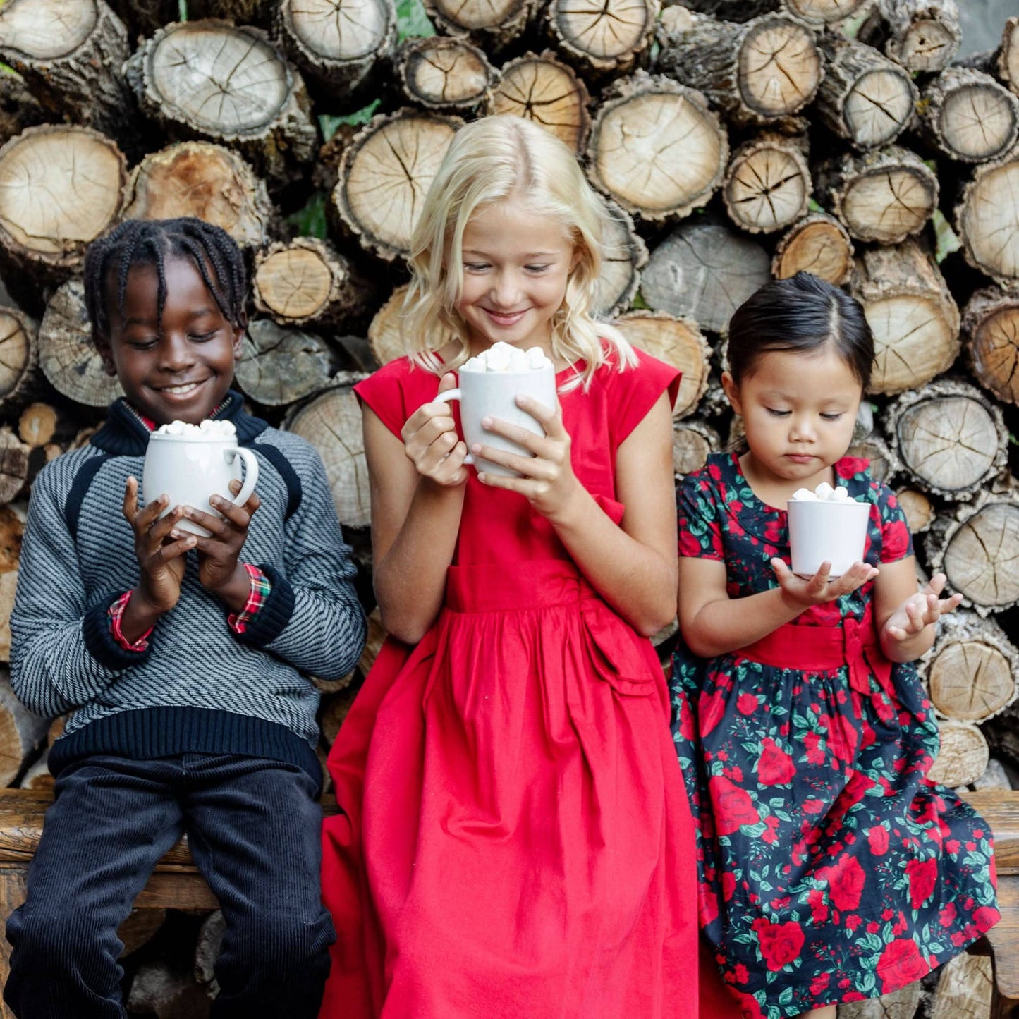 Organic Cap Sleeve Dress- Red Sateen