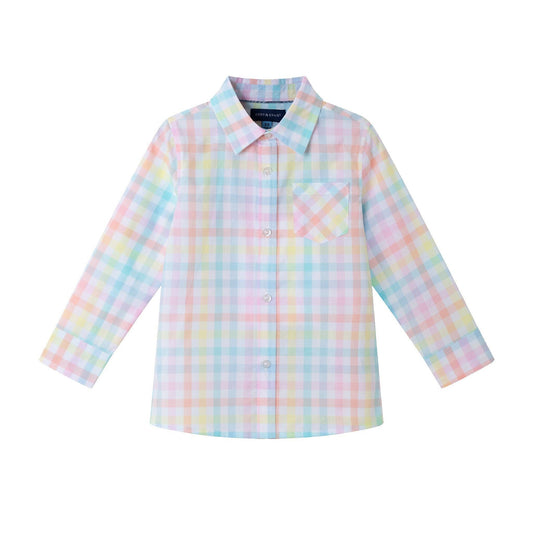 Bright Pastel Multi Check Buttondown