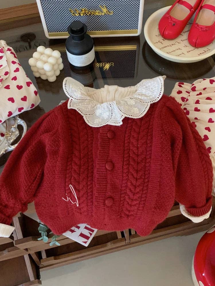 Red Cardigan Sweater