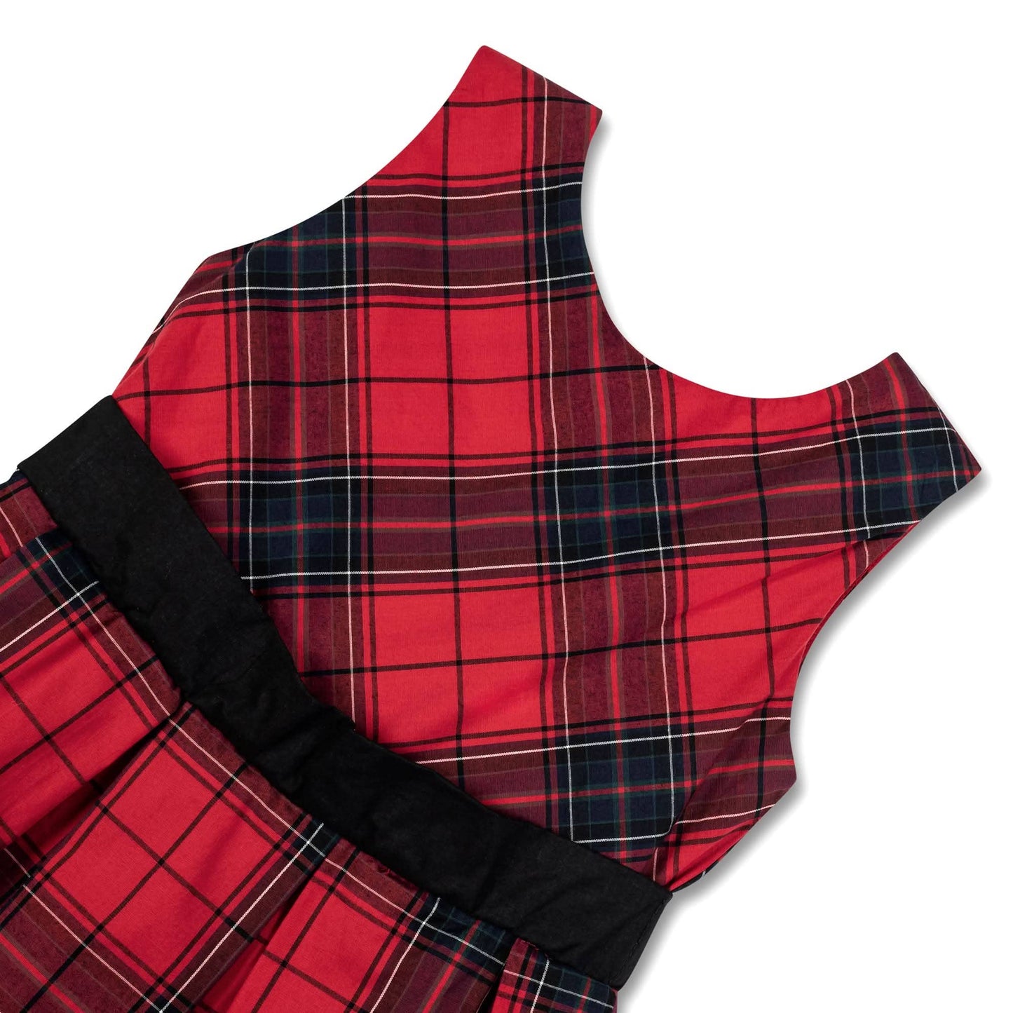 Organic Pleated Red Plaid Dress