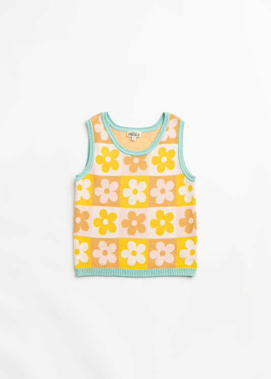 Daisy Color Block Sweater Vest