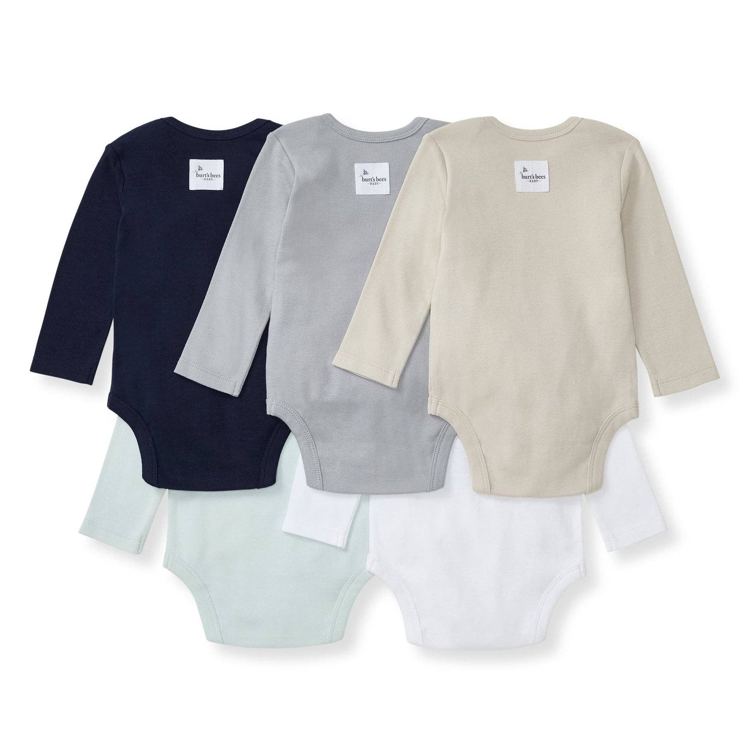 Solid Organic Cotton Long Sleeve Baby Bodysuits