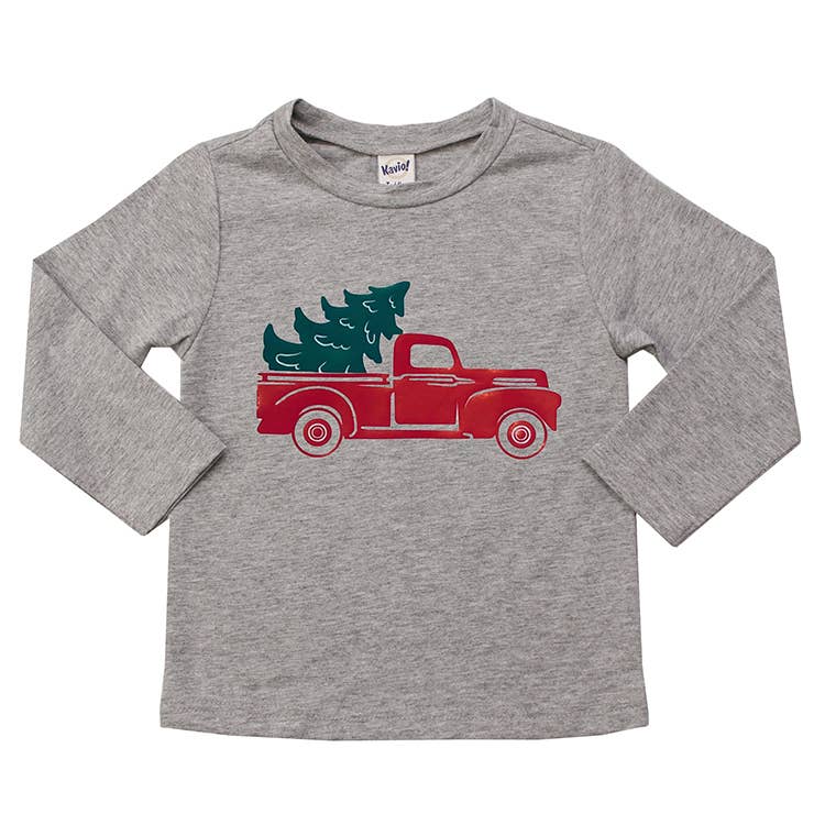 Grey Christmas Truck Tee