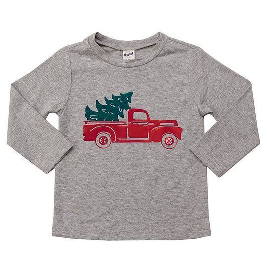 Grey Christmas Truck Tee