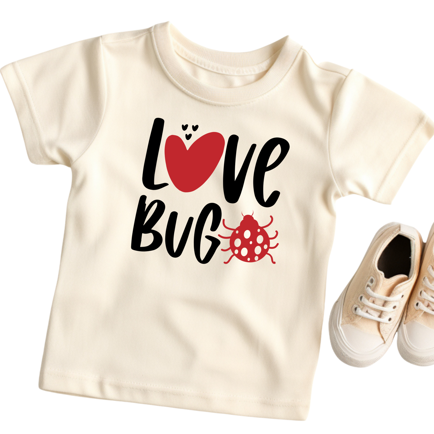 Love Bug Valentine's Day Onesie - Light Grey