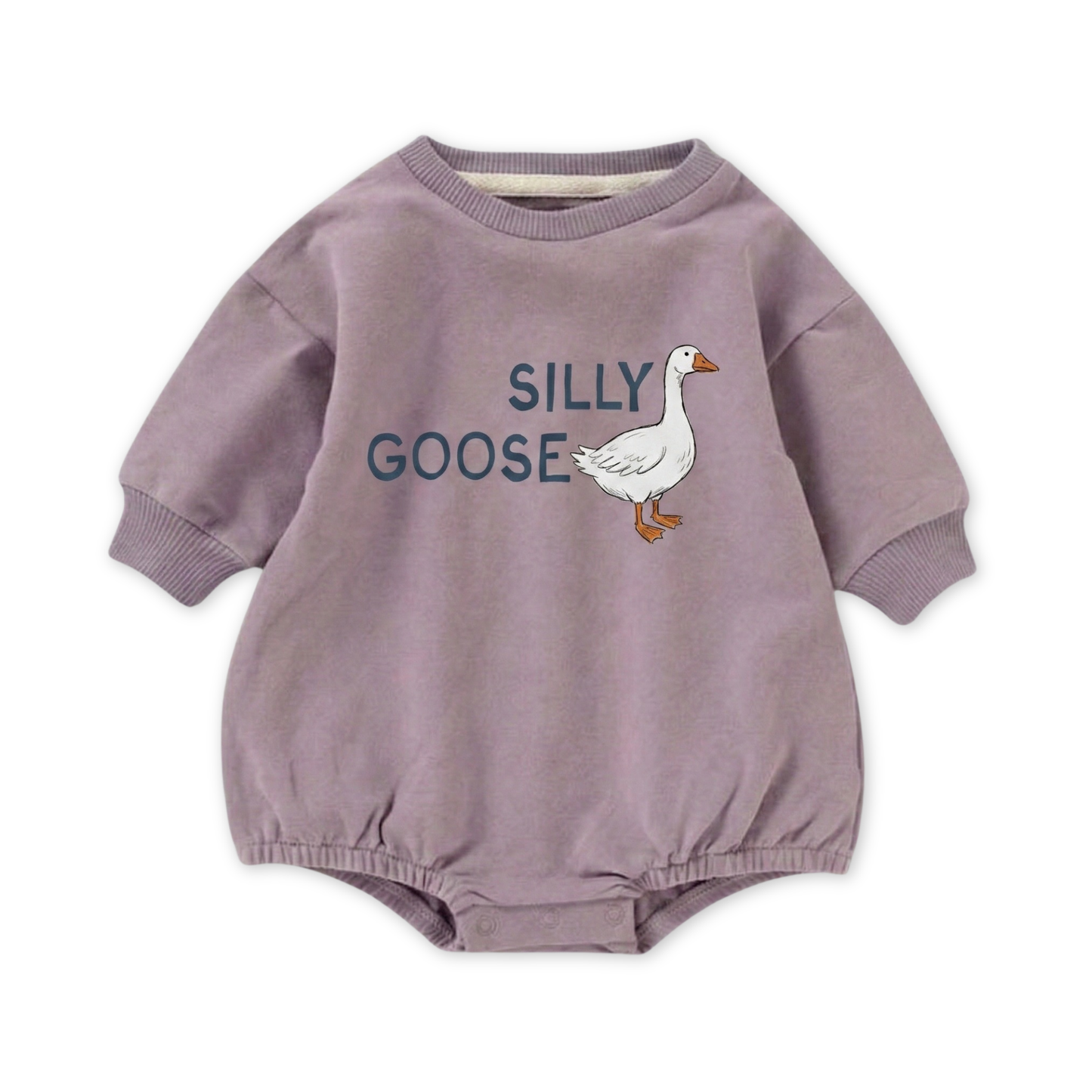 Lavender Organic Cotton French Terry Bubble Romper - Silly Goose