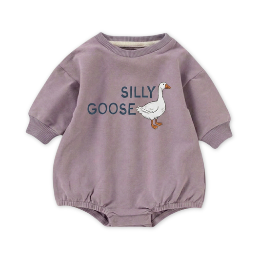 Lavender Organic Cotton French Terry Bubble Romper - Silly Goose