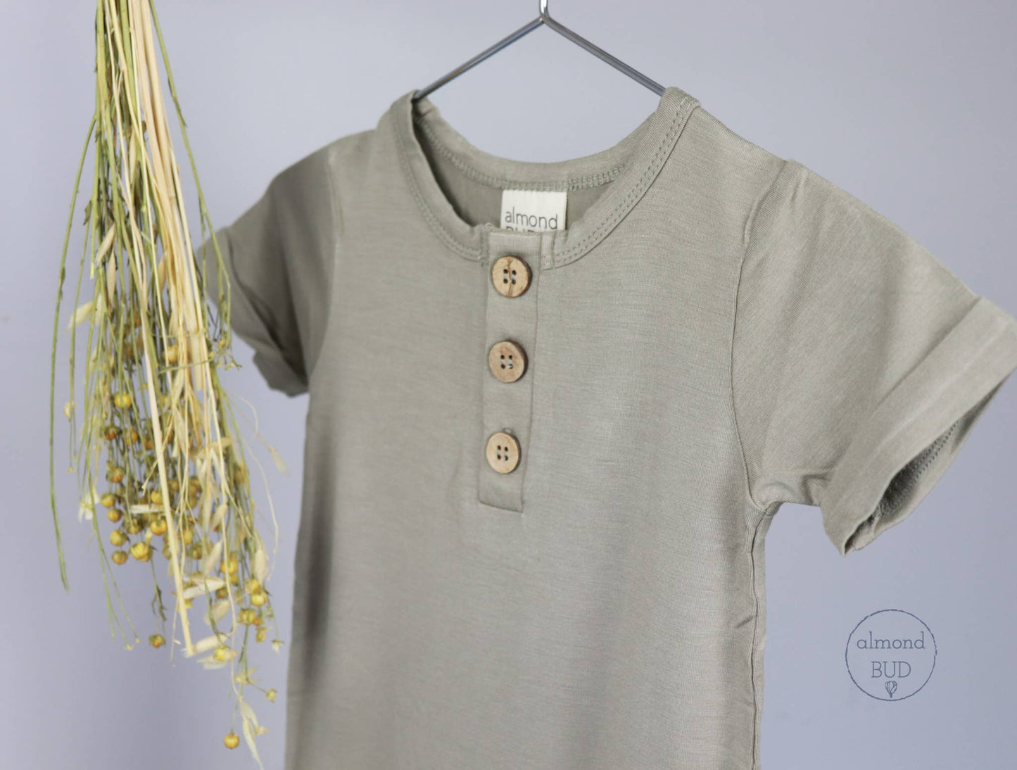 Muted Sage Baby Bamboo Romper