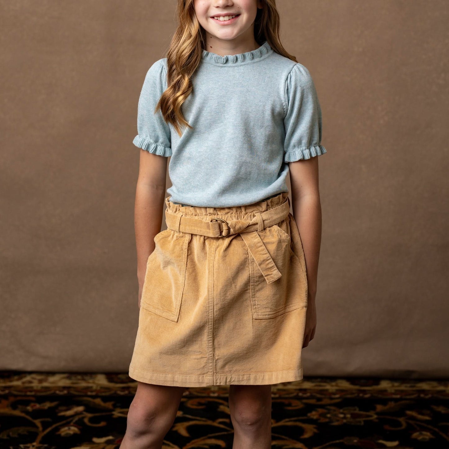 Organic Corduroy Khaki Skirt
