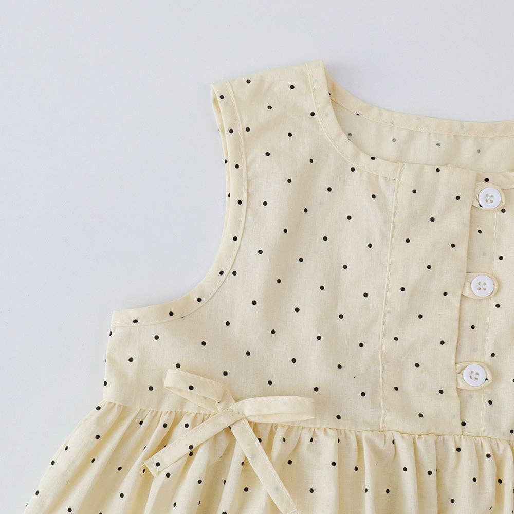 Polka Dot Button Tank Top with Wide Leg Pant