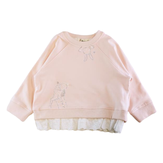 Pink Deer Rhinestone Sweatshirt