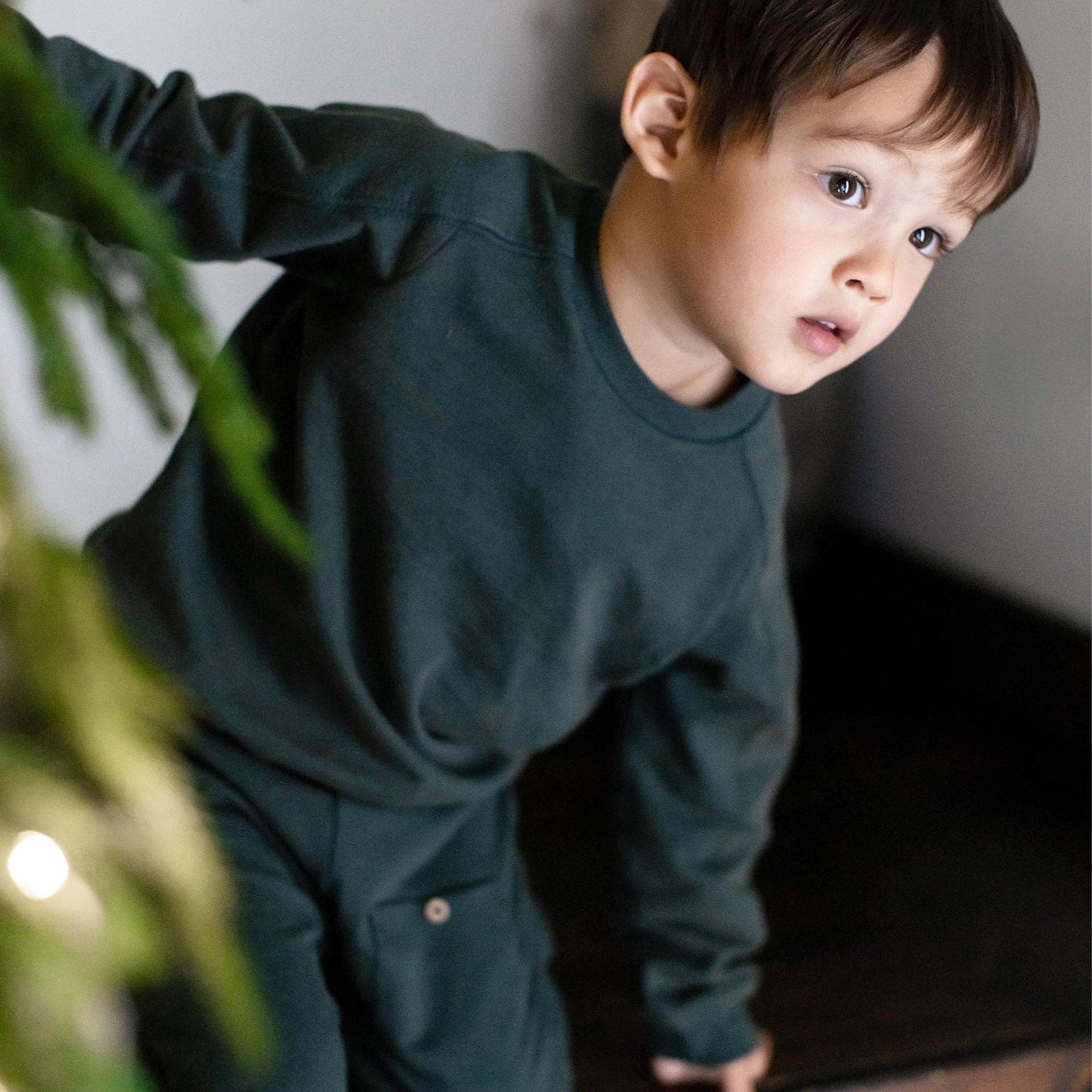 Zucchini Green Sweatshirt & Pants Set
