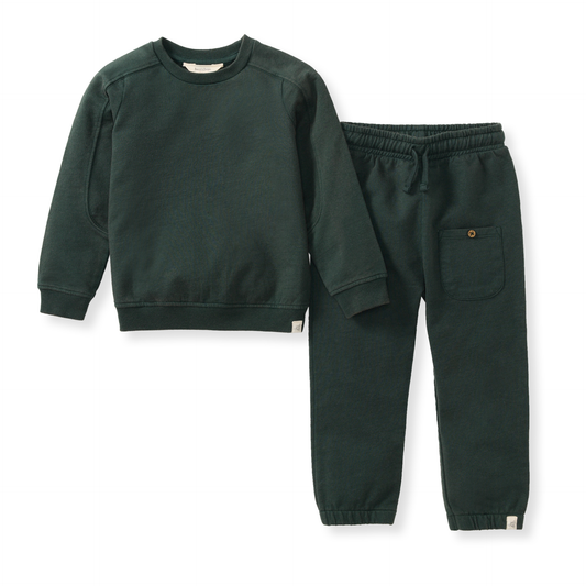 Zucchini Green Sweatshirt & Pants Set