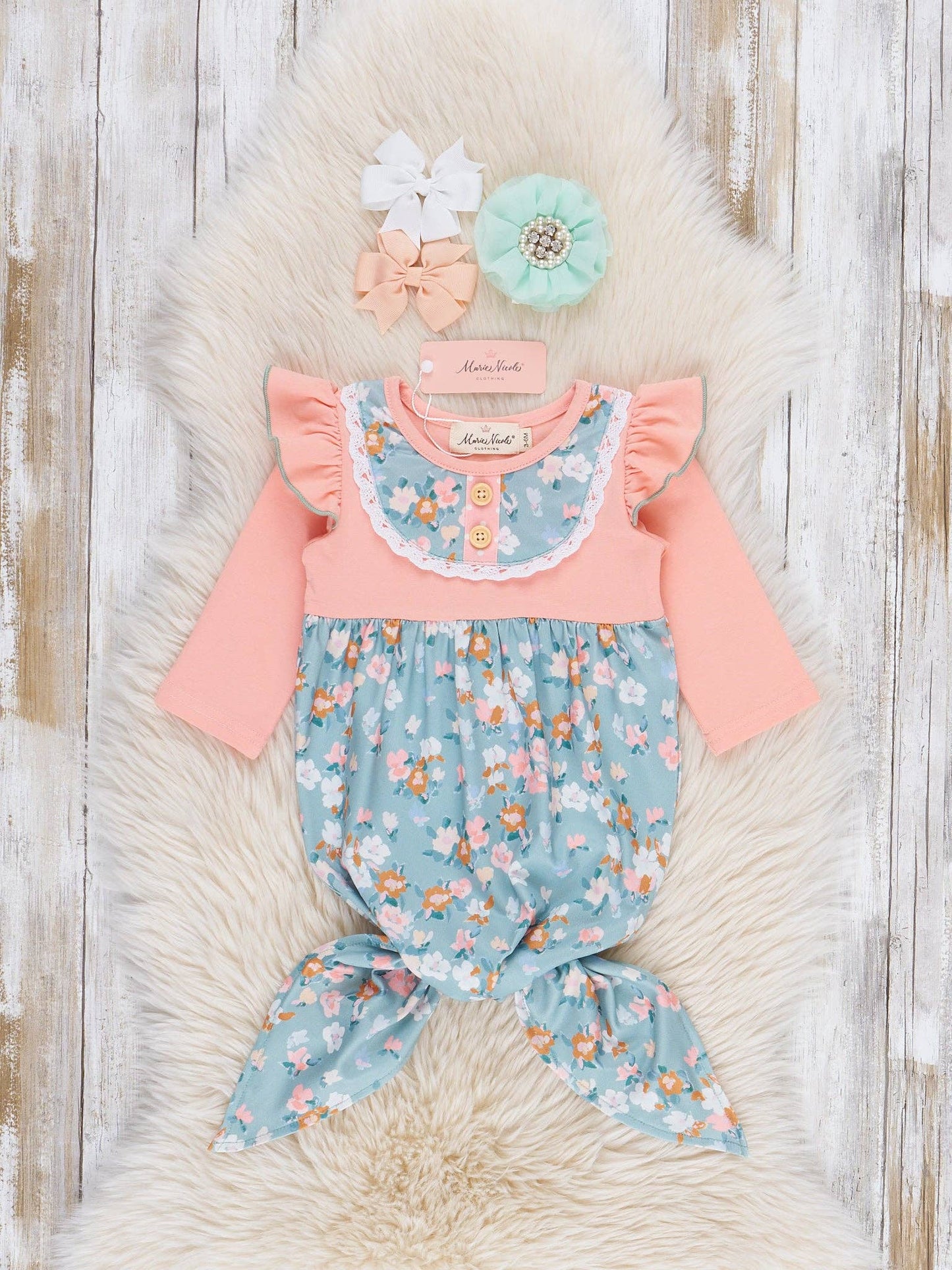 Little Wildflower Ruffle Knot Gown