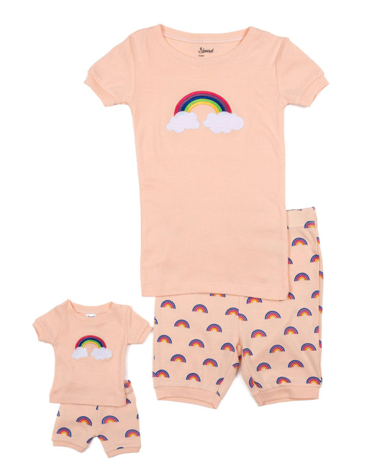 Kids Girl & Doll Matching Short Cotton Pajamas for Summer