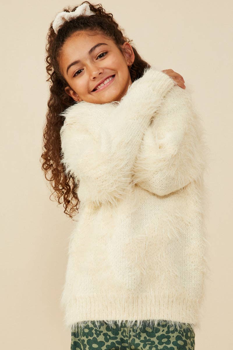 Ivory Fur Pullover Sweater