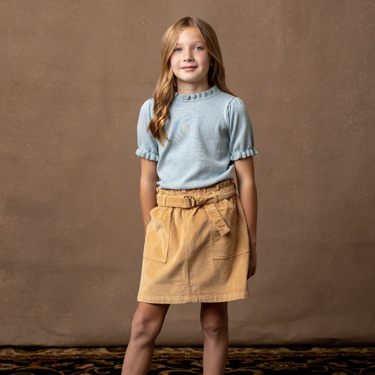 Organic Corduroy Khaki Skirt