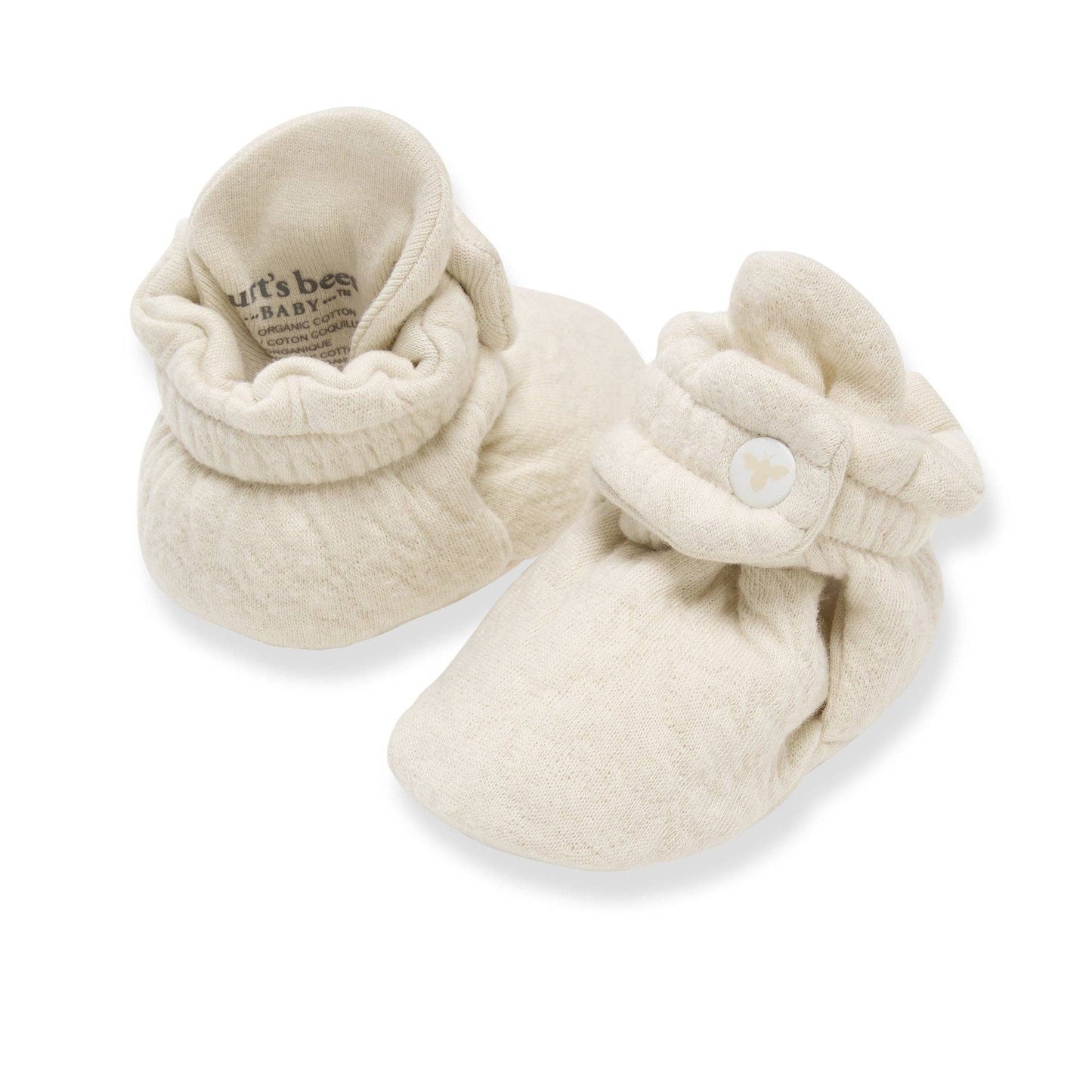 Organic Cotton Quilted Bee Baby Booties