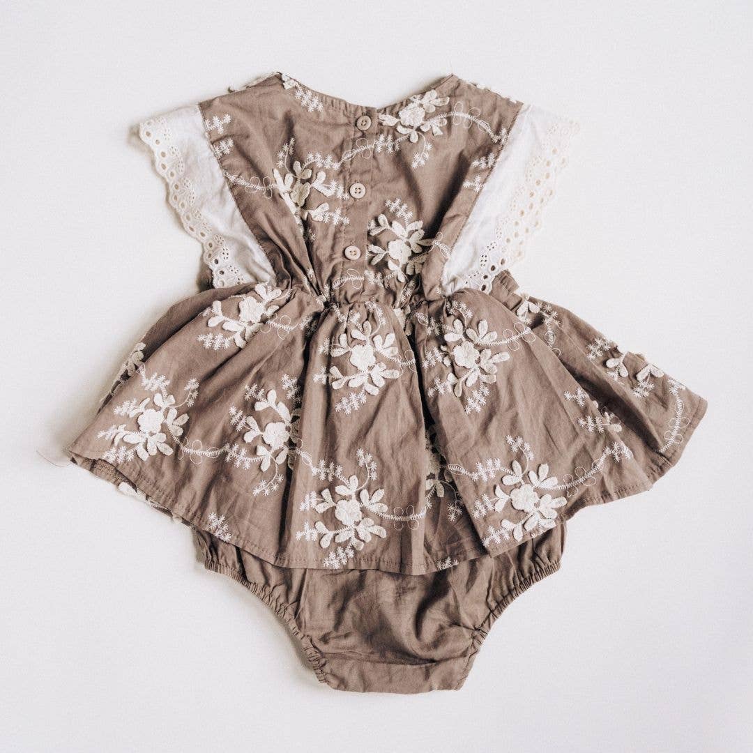 Embroidered Floral Onesie