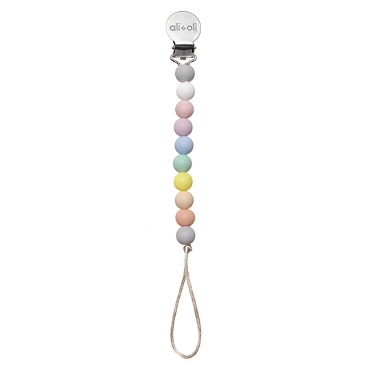 Ali+Oli Silicone Pacifier Clip (Multi-Pastel)
