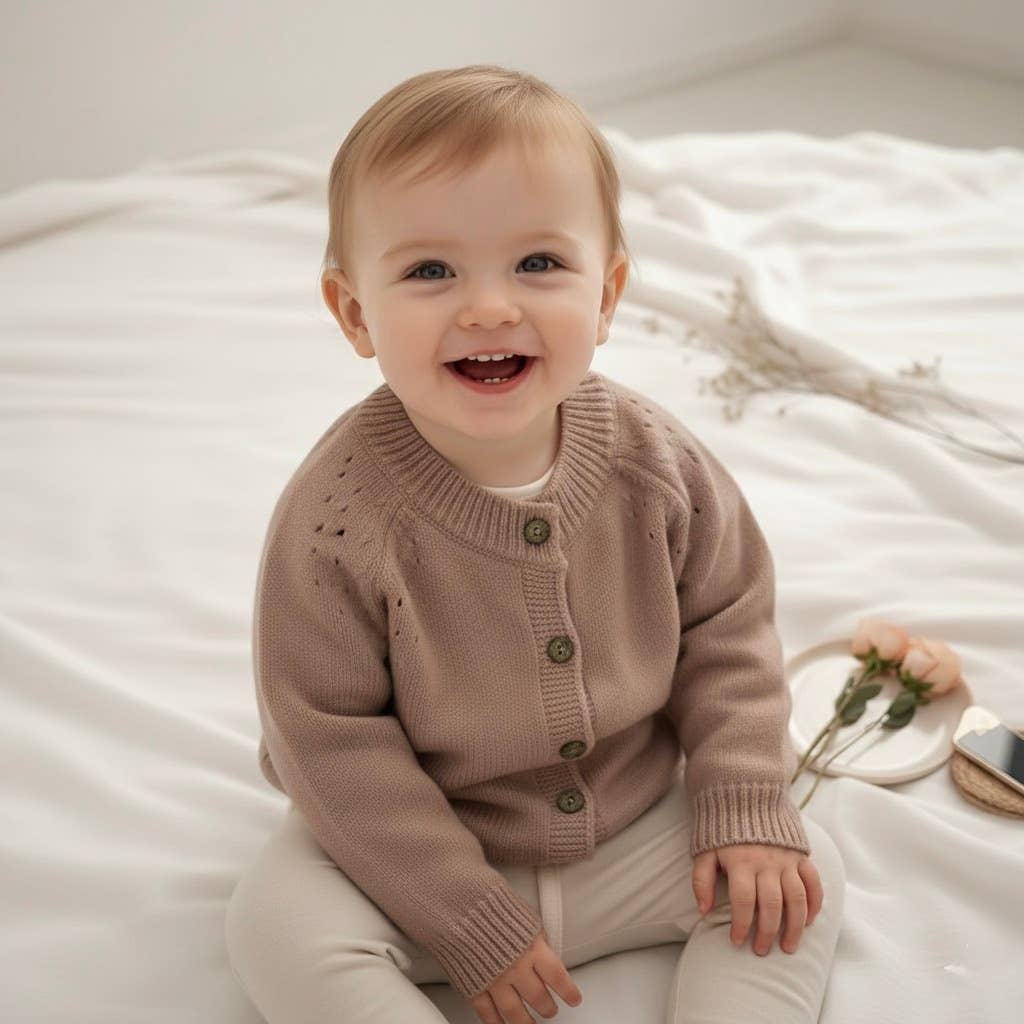 Blush Organic Cotton Kids Cardigan