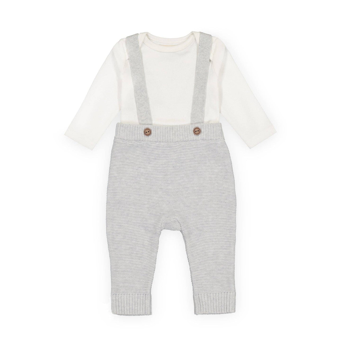 Rib Bodysuit & Sweater Overall Set
