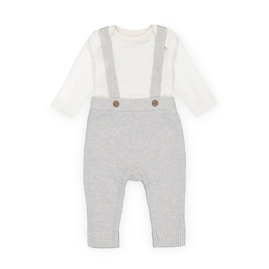 Rib Bodysuit & Sweater Overall Set