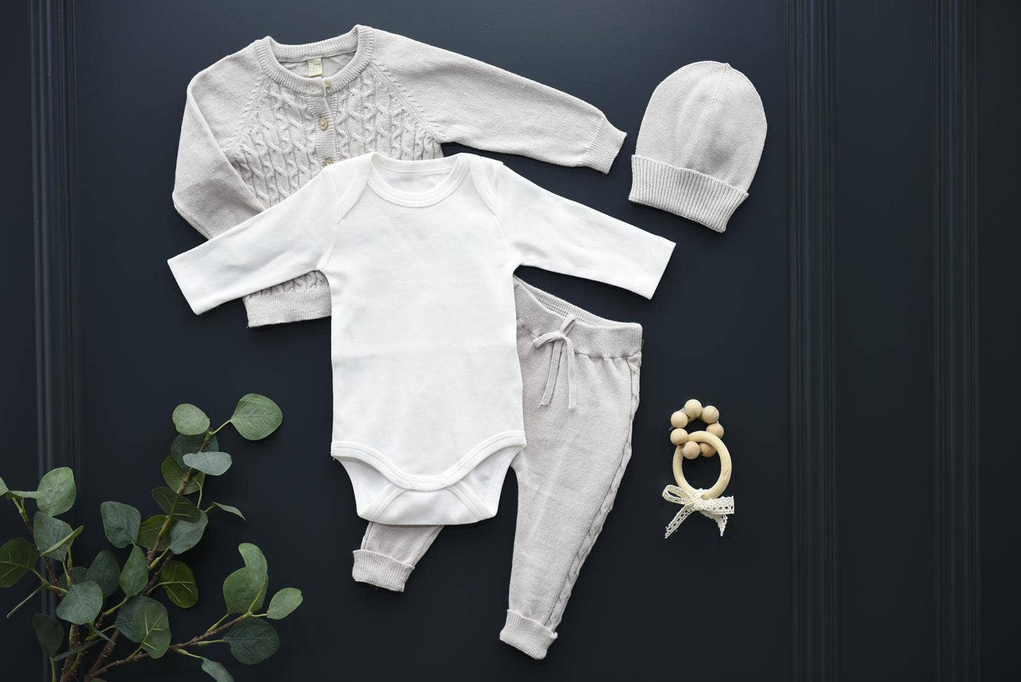 4-Piece Cream Organic Cotton Baby Set