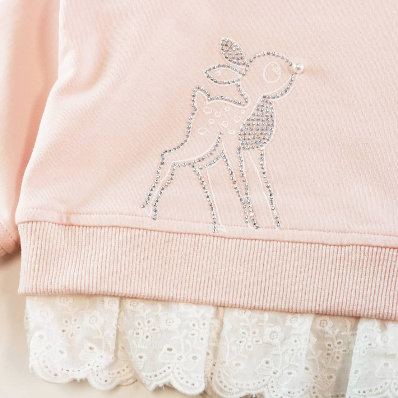 Pink Deer Rhinestone Sweatshirt