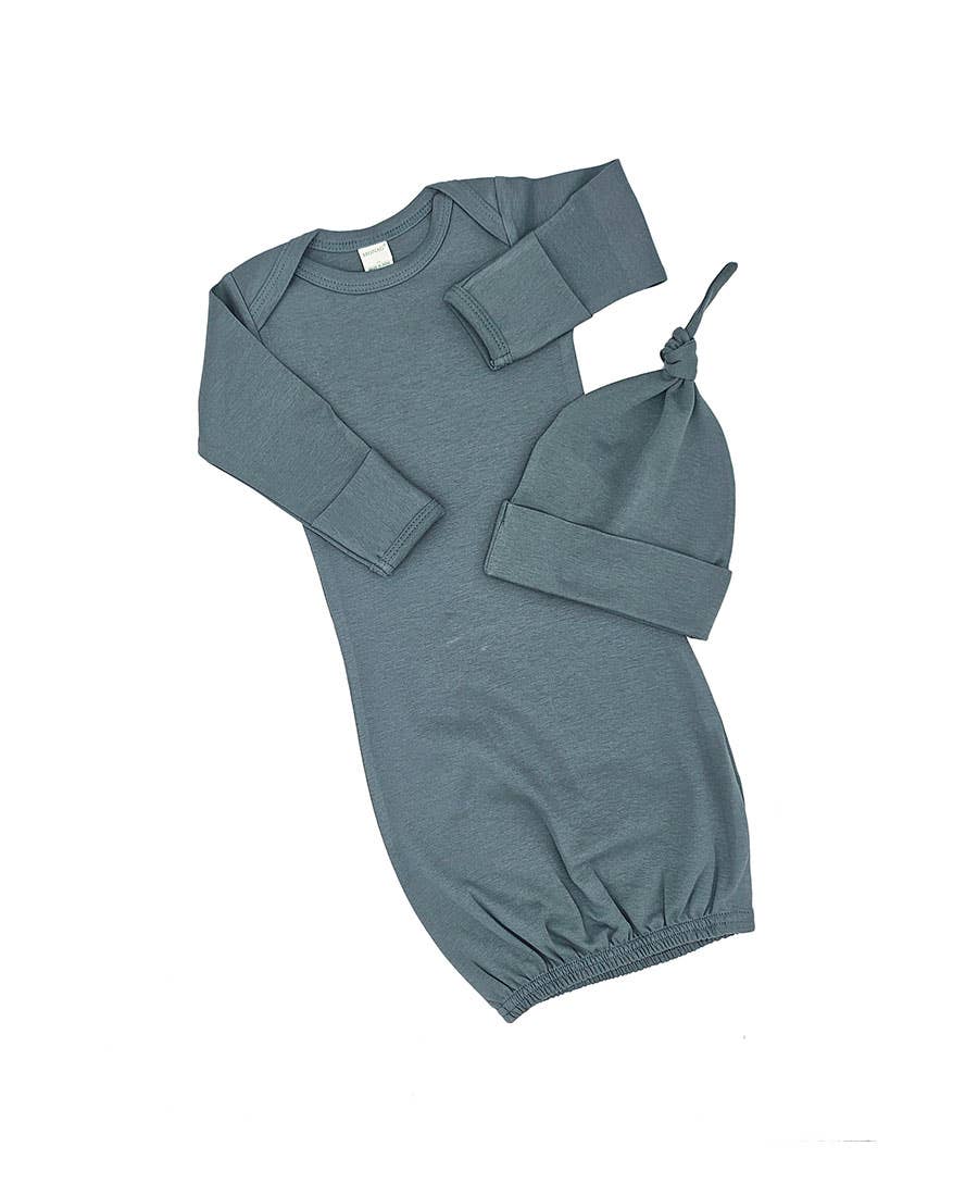 Organic Baby Gown Set – Blue