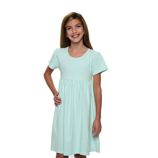 Mint Short Sleeved Empire Dress