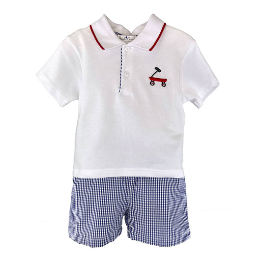 Red Wagon Embroidered Shirt & Short Set