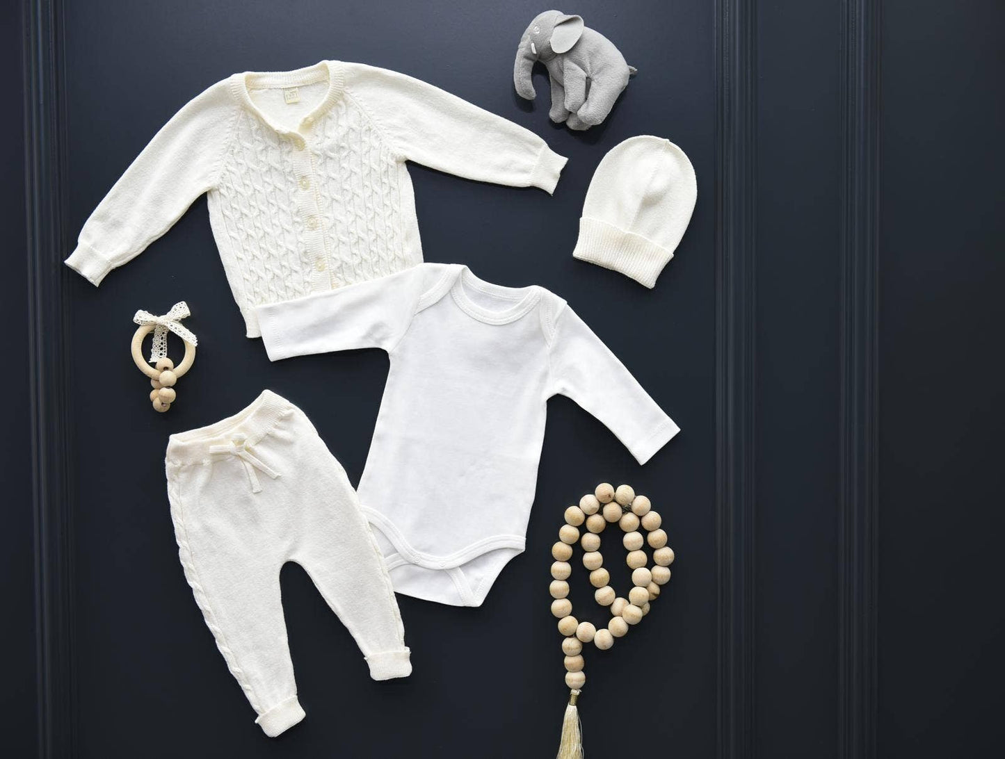 4-Piece Cream Organic Cotton Baby Set